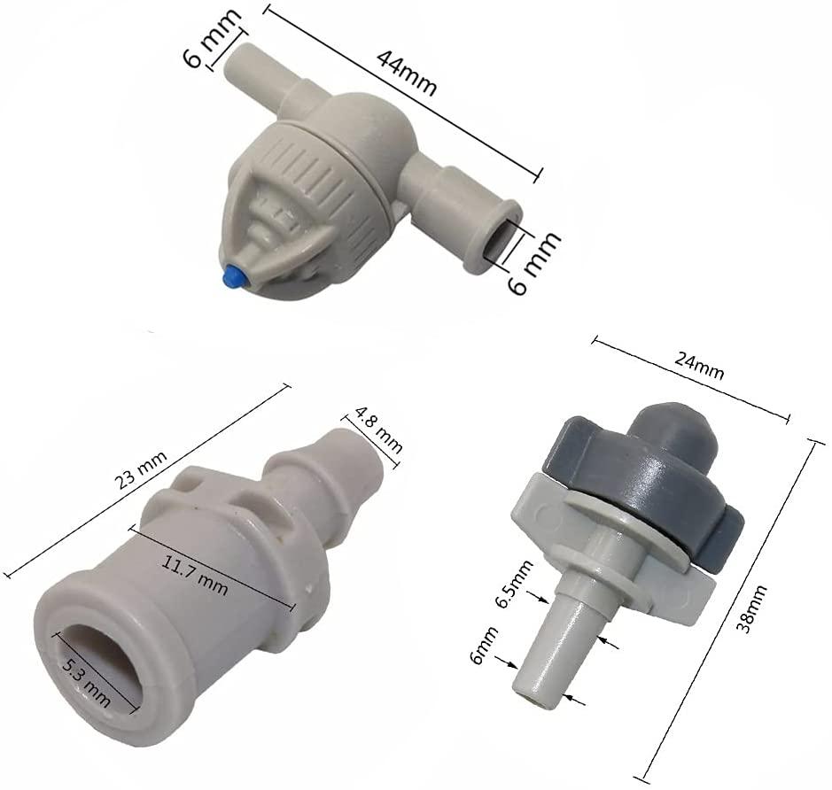 DJASM 50 Sets 0.7mm Micro Spray Nozzles Atomization Cooling Mist Sprinklers with The Spherical Anti-drip Device Irrigation Kits