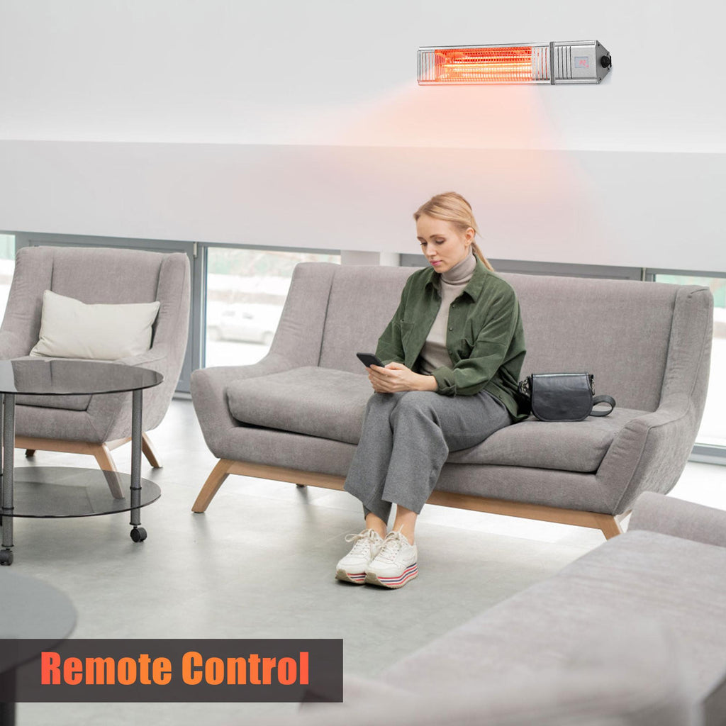 Gymax 1500W Infrared Wall Mount Space Heater w/ Remote Control Indoor Outdoor