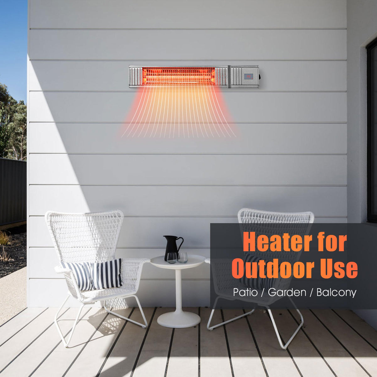 Gymax 1500W Infrared Wall Mount Space Heater w/ Remote Control Indoor Outdoor