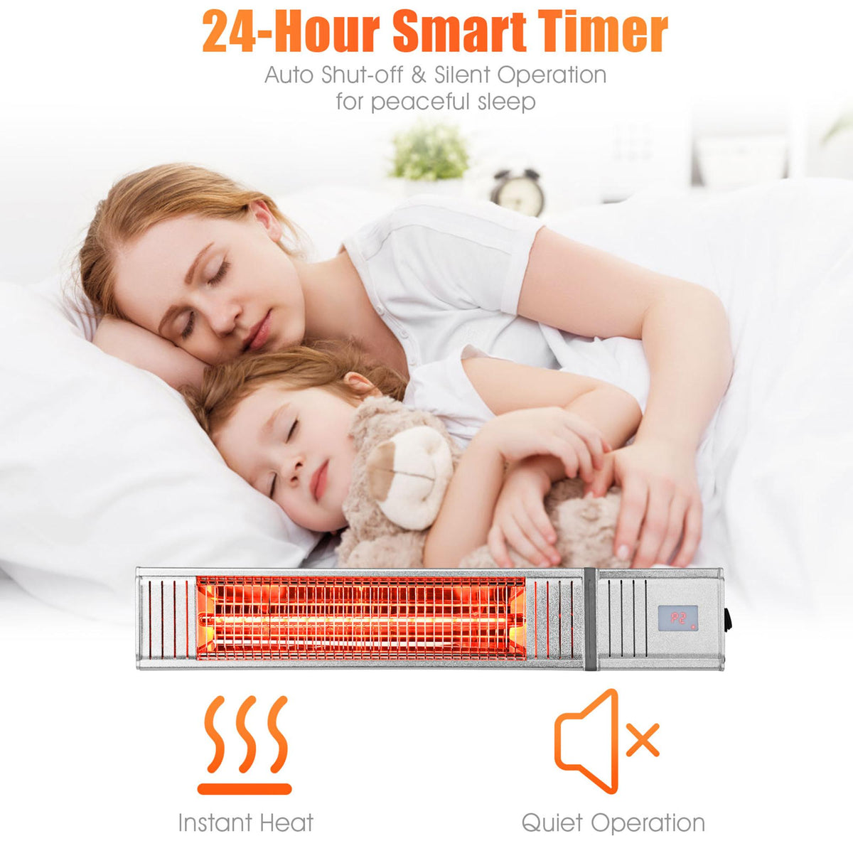 Gymax 1500W Infrared Wall Mount Space Heater w/ Remote Control Indoor Outdoor