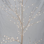 Birch Tree with Lights, 3 Pieces White Artificial Christmas Birch Trees, 4ft/5ft/6ft, Prelit Birch Twig Tree Lights Christmas Lights Ornament for Indoor Outdoor, TE1140