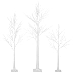 SYNGAR 4/5/6 Ft Pre-lit Artificial Christmas Birch Tree Pack of 3 for Home, Festival, Party, Christmas Decoration, Indoor and Outdoor Use, Warm White