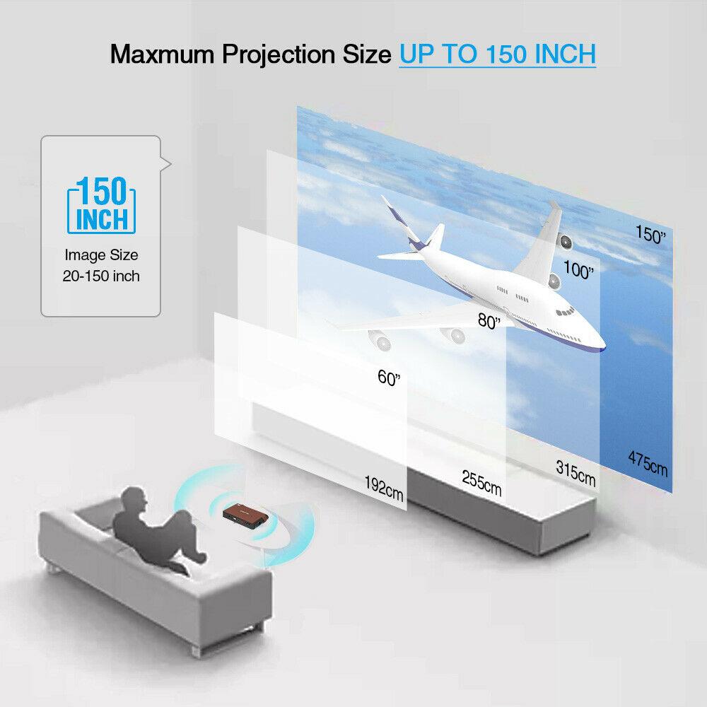 porket 3d dlp projector 3600lumens wifi wireless airplay tv game home cinema usb