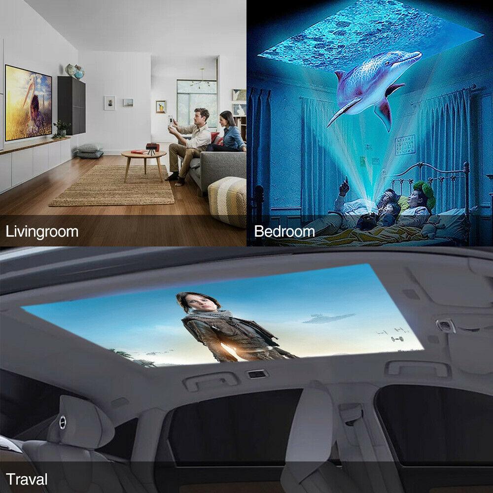 porket 3d dlp projector 3600lumens wifi wireless airplay tv game home cinema usb