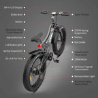AOSTIRMOTOR Electric Mountain Bike, 750W Motor&amp;48v 15ah Removable Lithium Battery, 26 ''4.0 Inch Fat Tire Ebike, Electric Bicycle for Adults