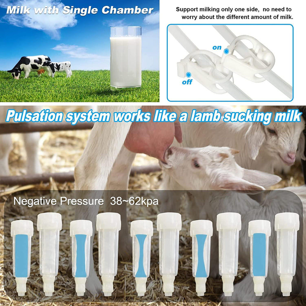 electric milking machine for goats 7l portable pulsation adjustable vacuum pressure pump milker with livestock milking machine