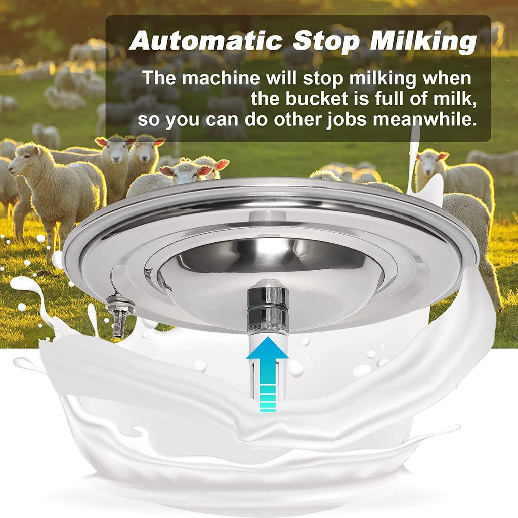 electric milking machine for goats 7l portable pulsation adjustable vacuum pressure pump milker with livestock milking machine
