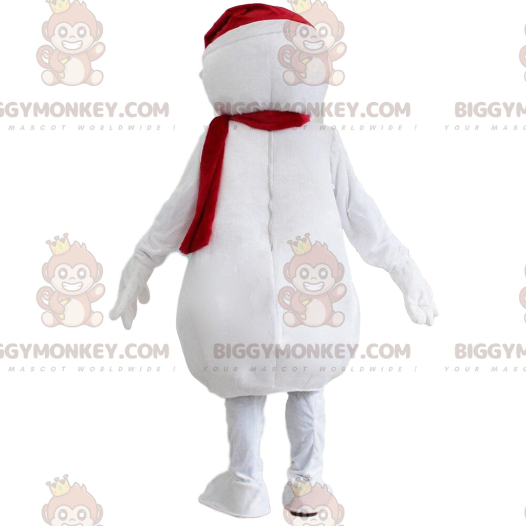 BIGGYMONKEYGiant White Snowman Mascot Costume, Winter Costume