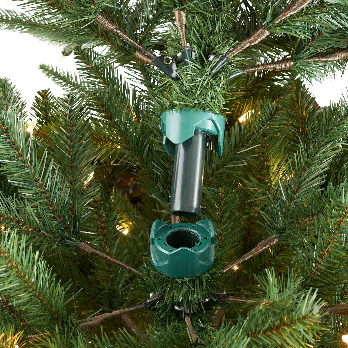 Holiday Time 12ft Pre-Lit Rockford Sure-Lit Pole Slim Pine Artificial Christmas Tree, LED, 12'
