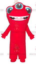 BIGGYMONKEY3-Eyed Red Alien Mascot Costume