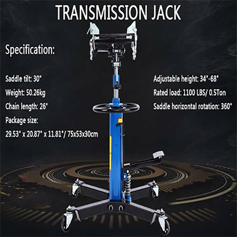 1100 lbs Transmission Jack 2 StaHydraulic w/ 360閹 for car lift 0.5 Ton