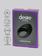 Desire Luxury Rechargeable Vibrating Cock Ring, Black