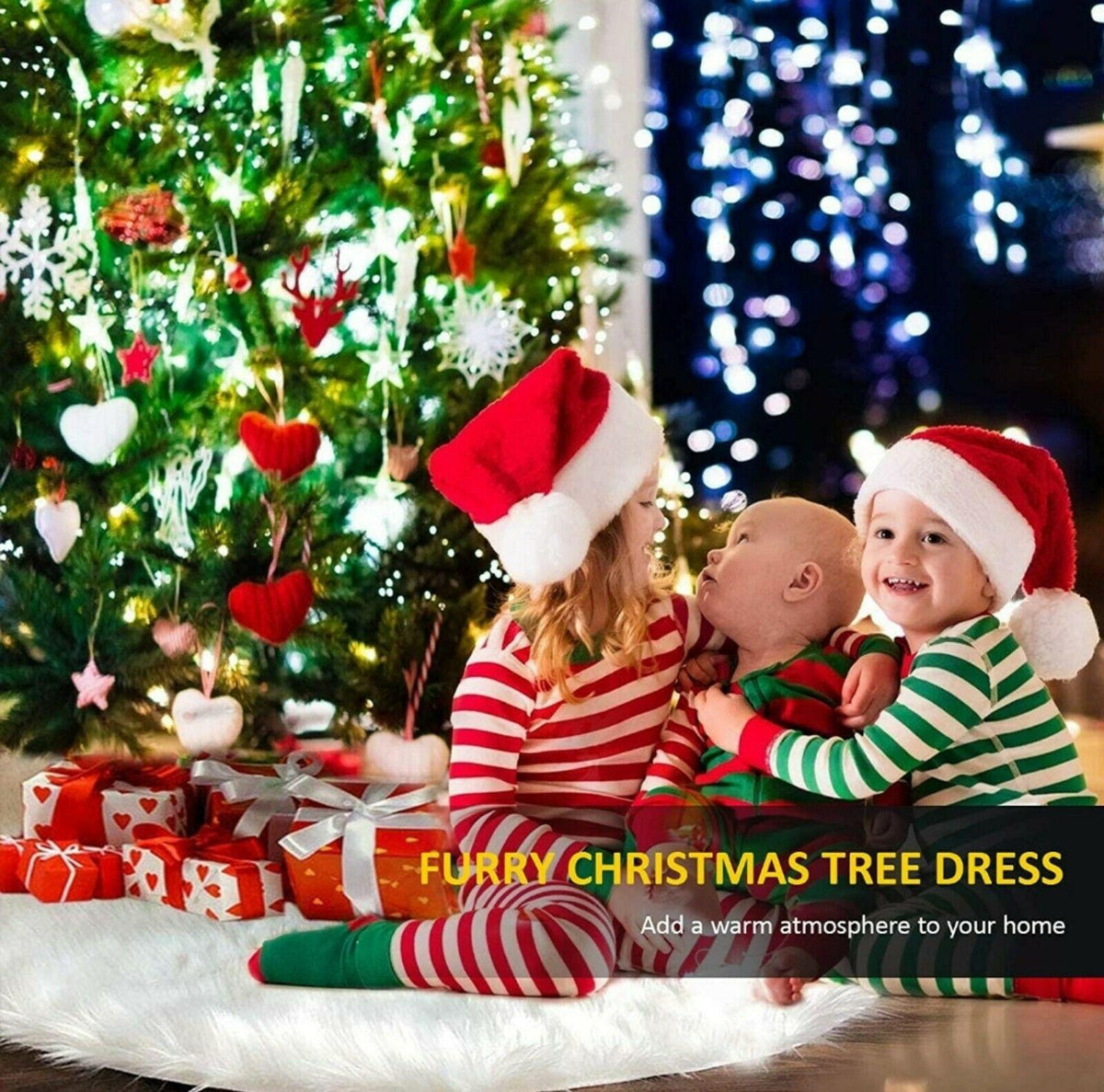 Faux Fur Christmas Tree Skirt 6' Feet Diameter