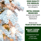 7.5 ft. Pre-Lit Flocked Elk Mountain Snow Artificial Christmas Tree