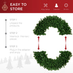 48in Artificial Pre-Lit Fir Christmas Wreath Decoration w/ 200 LED Lights, 714 Tips, Power Plug-In