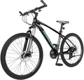 MOONCOOL Mountain Bike Road Bicycle Black with Pink, 26 inch Wheels 21 Speed Bike, Aluminum Frame  Derailleur MTB Bike Double Disc Brake Suspension Fork Bicycle for Mens Womens Adults
