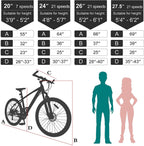 MOONCOOL Mountain Bike Road Bicycle Black with Pink, 26 inch Wheels 21 Speed Bike, Aluminum Frame  Derailleur MTB Bike Double Disc Brake Suspension Fork Bicycle for Mens Womens Adults