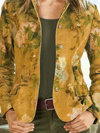 Single-breasted Double-pocket Printed Blazer