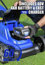 40V 18″ Cordless Lawn Mower Brushless , 5,445 sq ft/0.125 ac, 1×4.0Ah Battery &amp; Fast Charger, 5-Position Height ,for Small-to-Medium Lawns