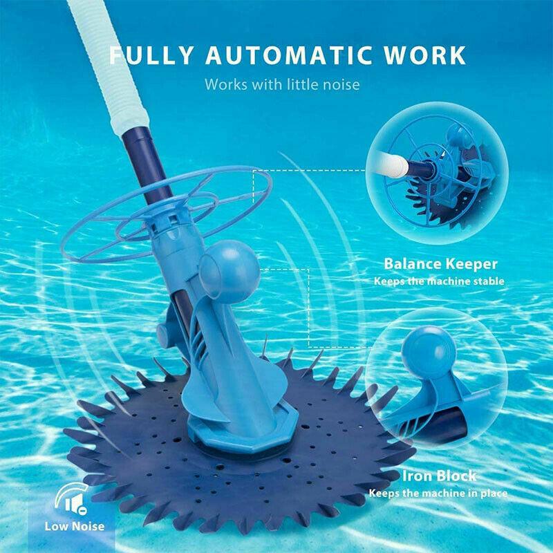 upgraded suction swimming pool sweeper w/ 10 3.28 ft hoses inground above ground