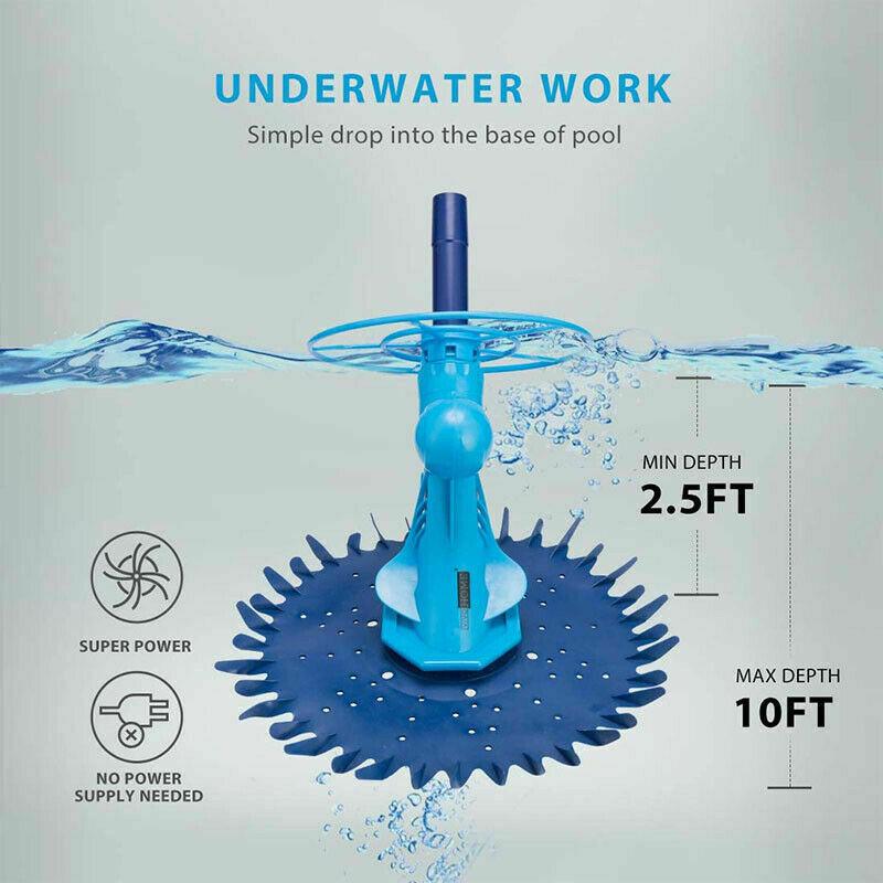 upgraded suction swimming pool sweeper w/ 10 3.28 ft hoses inground above ground