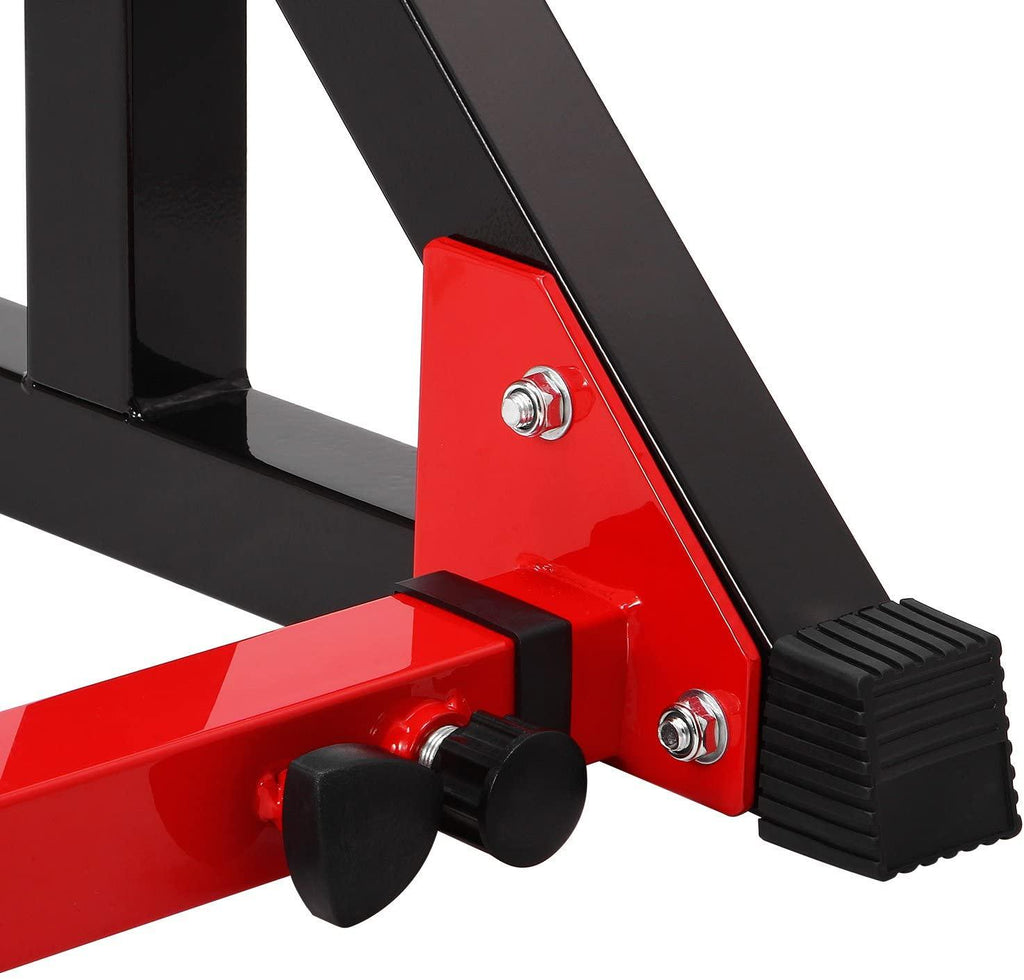 Ollieroo Multi-Function Adjustable Squat Rack 480LBS Capacity Barbell Rack Dip Stand Exercise Stand Gym Family Fitness Weight Lifting Rack Bench Press Dipping Station,Height Ran40.6" to 64.2"