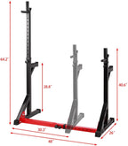 Ollieroo Multi-Function Adjustable Squat Rack 480LBS Capacity Barbell Rack Dip Stand Exercise Stand Gym Family Fitness Weight Lifting Rack Bench Press Dipping Station,Height Ran40.6" to 64.2"