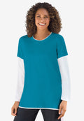 layered-look crewneck tee