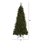 Nearly Natural 7.5' Mixed Pine Artificial Christmas Tree Prelit with 450 LED Lights, Green