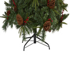 Nearly Natural 7.5' Mixed Pine Artificial Christmas Tree Prelit with 450 LED Lights, Green