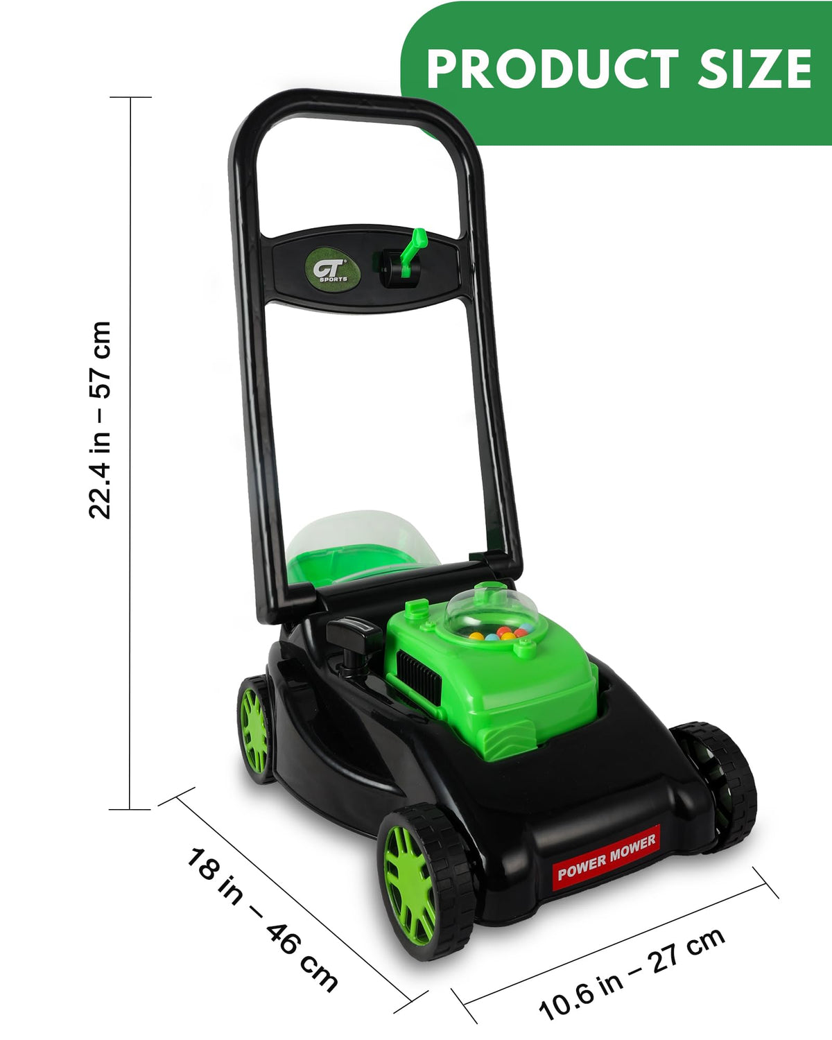 Kids Lawn Mower with Realistic Grass-Cutting Action and Sounds – No Batteries Required | Fun Outdoor Push Toy, Birthday Gift &amp; Holiday Present for 3, 4, 5, 6Year Old Boys and Girls (Black)