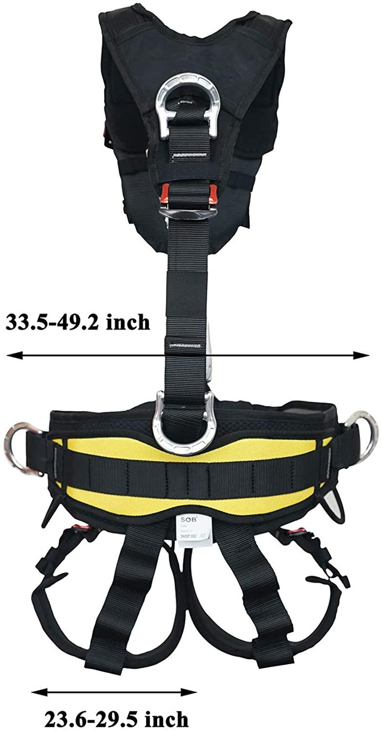 SOB Full Body Climbing Harness Can Be Inverted Thicken Widen Protect Waist Safety Harness Tree Work Rock Climbing Mountaineering Rescuing Work at Height