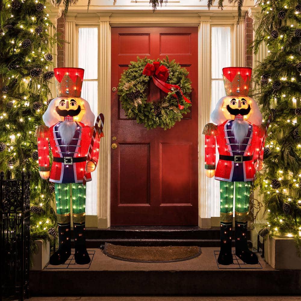 62 in. H Outdoor Christmas Nutcracker Yard Decoration with LED
