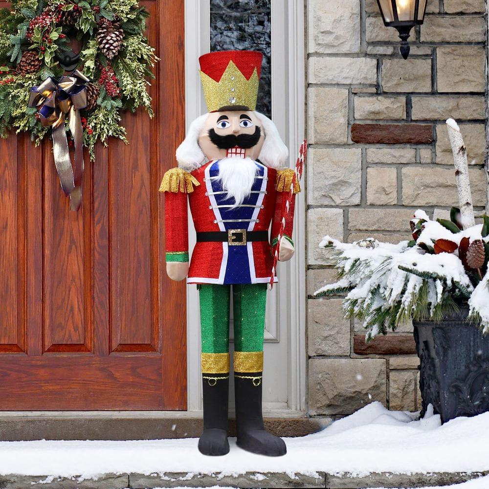62 in. H Outdoor Christmas Nutcracker Yard Decoration with LED
