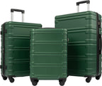 Unisex-Adult (Novelty and Luggage Spinner Expandable Hardshell Lightweight Abs Suitcase 20”24”28”, 3 Pcs Set-Green, One_Size