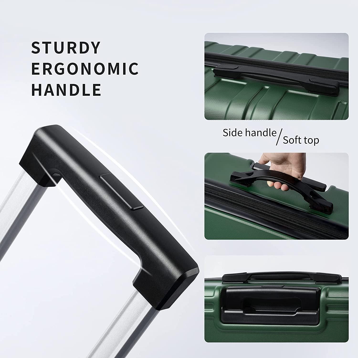 Unisex-Adult (Novelty and Luggage Spinner Expandable Hardshell Lightweight Abs Suitcase 20”24”28”, 3 Pcs Set-Green, One_Size