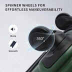 Unisex-Adult (Novelty and Luggage Spinner Expandable Hardshell Lightweight Abs Suitcase 20”24”28”, 3 Pcs Set-Green, One_Size