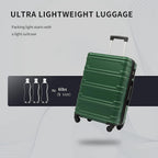 Unisex-Adult (Novelty and Luggage Spinner Expandable Hardshell Lightweight Abs Suitcase 20”24”28”, 3 Pcs Set-Green, One_Size