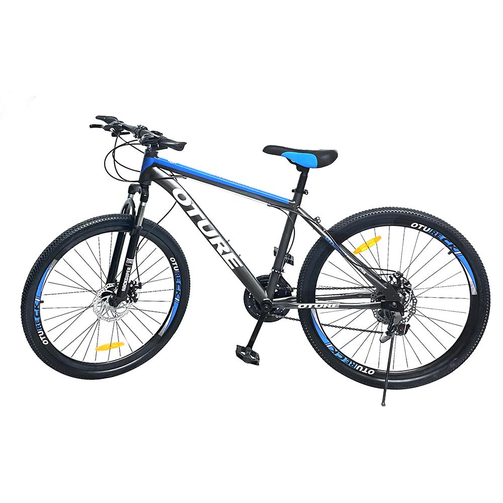 OTURE Mountain Bike 26-inch Wheel 21 speeds, High Carbon Steel Frame , for Mens and Womens black/blue