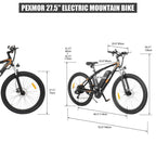 PEXMOR 27.5" E-Bike, 500W Electric Mountain Bicycle for Adult, Orange
