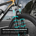 PEXMOR 27.5" E-Bike, 500W Electric Mountain Bicycle for Adult, Orange
