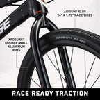 Mongoose Title Elite 24 BMX Race Bike with 24-Inch Wheels in Black for Advanced and Returning Riders, Featuring Professional-Grade 6061 Tectonic T1 Biaxial Hydroformed and Butted Aluminum Frame