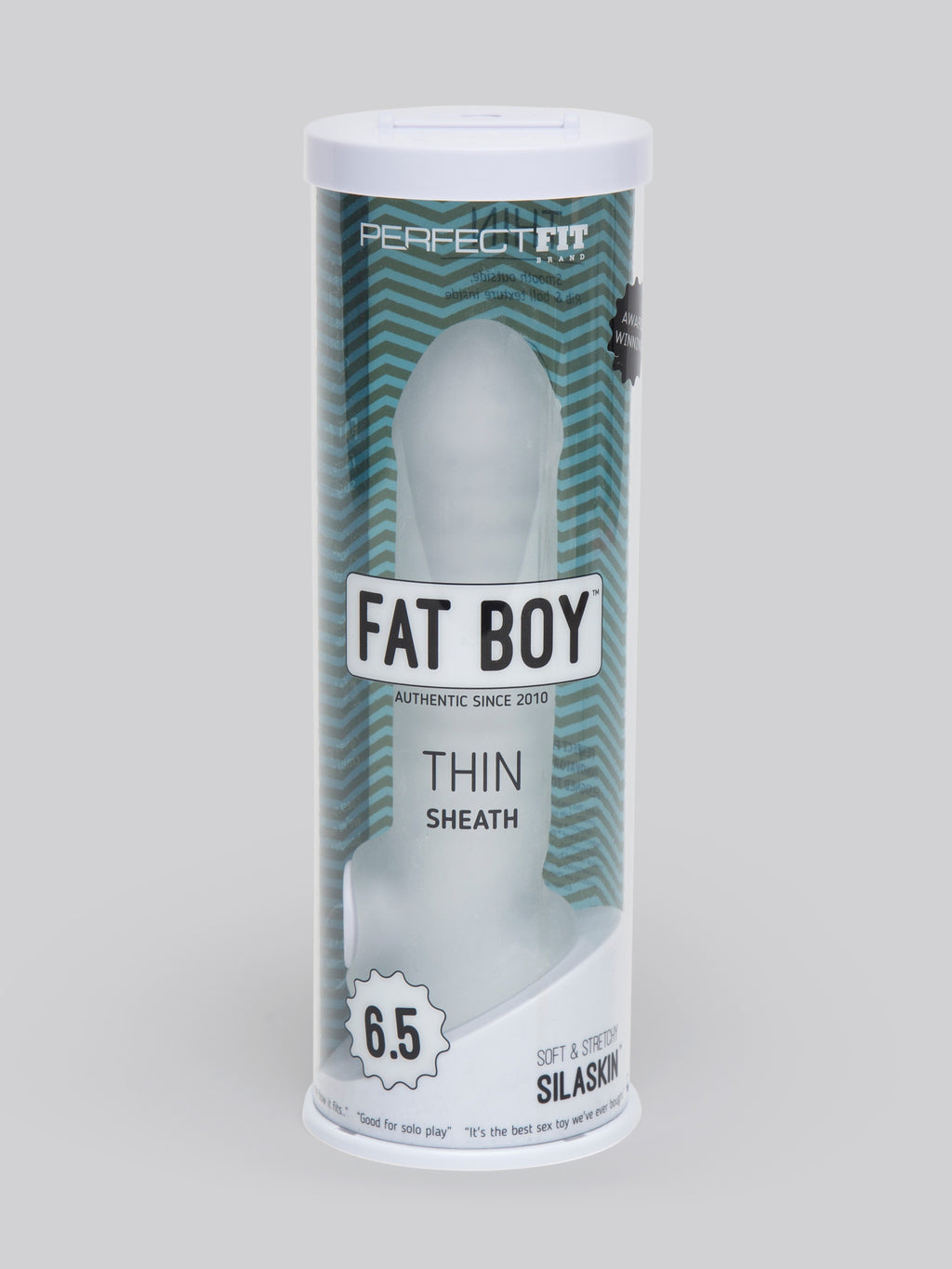 Perfect Fit Fat Boy Thin 6.5 Inch Penis Sleeve with Ball Loop, White