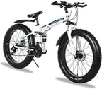 26 Inch 21 Speed Fat Tire Mountain Bike, Non-Slip Adult Mountain Bikes with Double Suspension &amp; Dual Disc Brakes, High-Carbon Steel Fat Tire Mountain Bike for Men/Women, US Stock