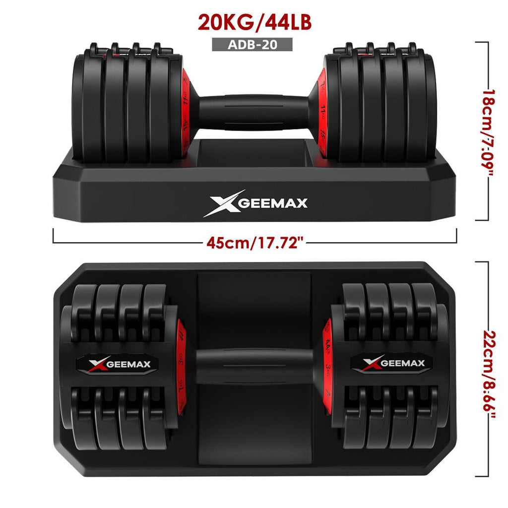 Upgrade Dumbbells Barbell with Fast Automatic Weight Adjustable Dumbell (Single) with Fitness Course for Gym Home GEEMAX ABD-20