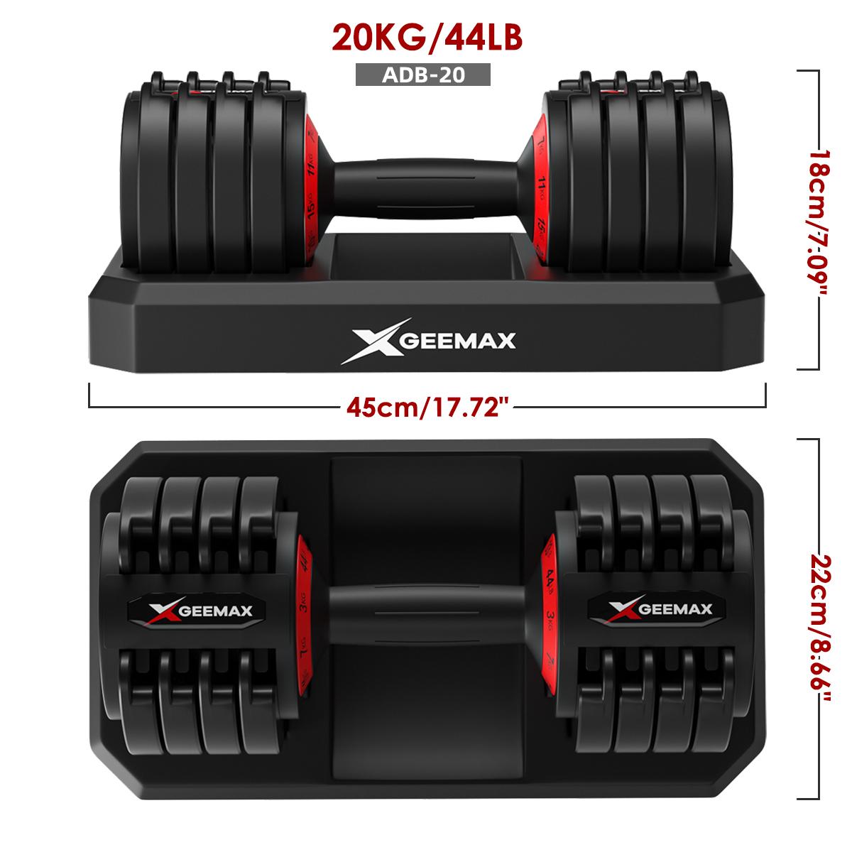 Upgrade Dumbbells Barbell with Fast Automatic Weight Adjustable Dumbell (Single) with Fitness Course for Gym Home GEEMAX ABD-20