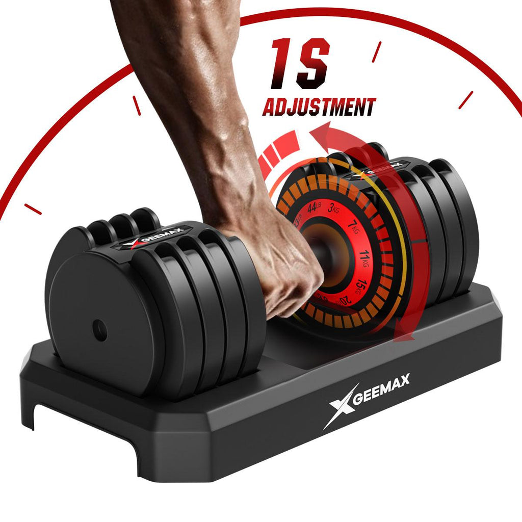 Upgrade Dumbbells Barbell with Fast Automatic Weight Adjustable Dumbell (Single) with Fitness Course for Gym Home GEEMAX ABD-20