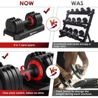 Upgrade Dumbbells Barbell with Fast Automatic Weight Adjustable Dumbell (Single) with Fitness Course for Gym Home GEEMAX ABD-20