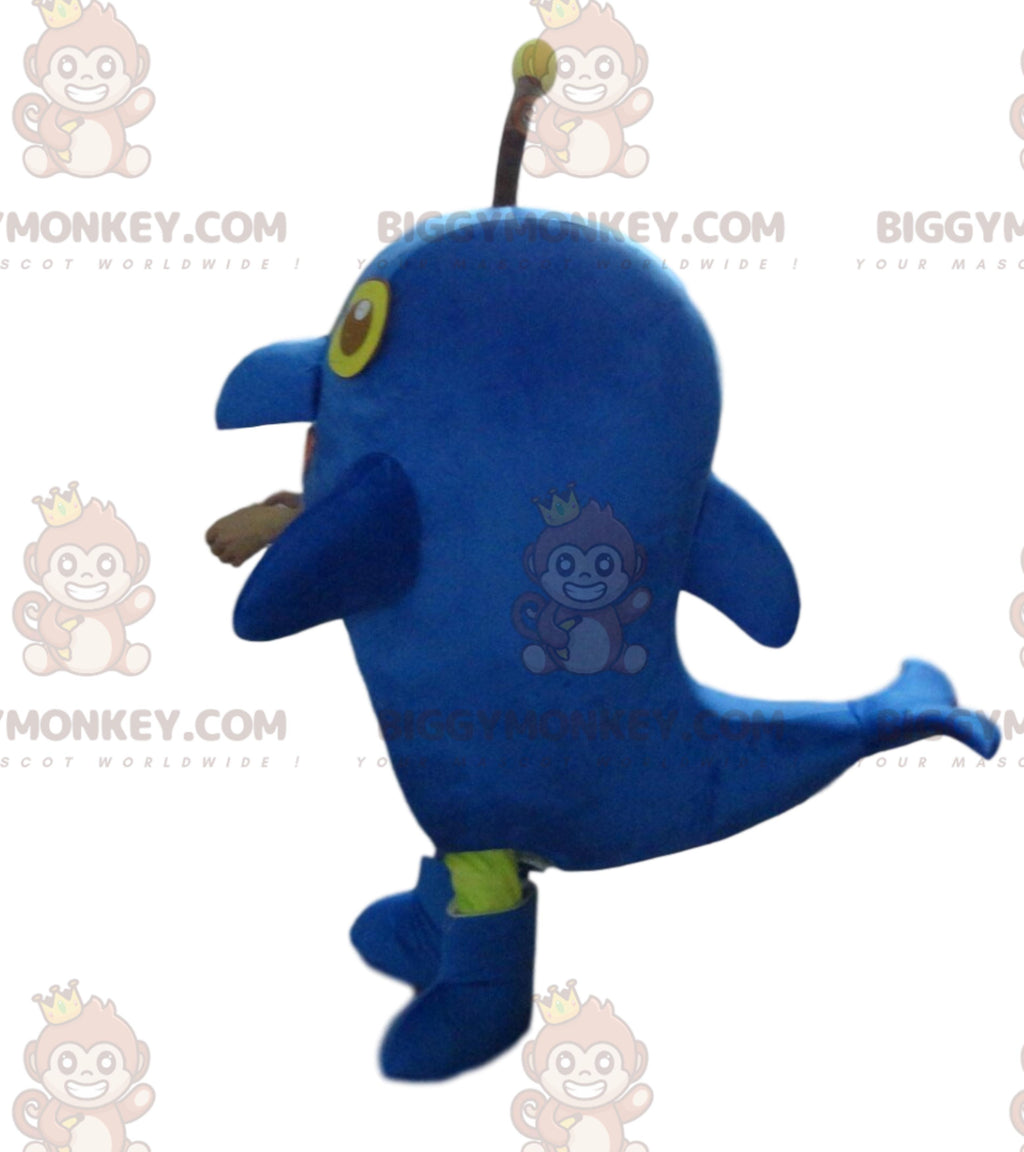 BIGGYMONKEYgiant blue dolphin mascot costume, sea costume