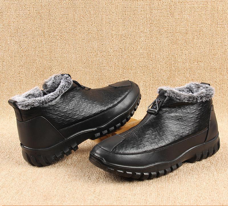 Men Waterproof Plush Warm Lining Comfy Casual Ankle Boots